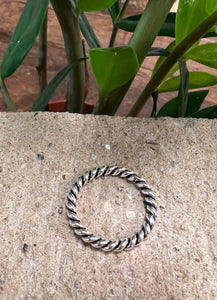 Sterling Silver Ring - twisted rope effect