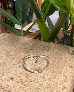 Wave shape sterling silver ring
