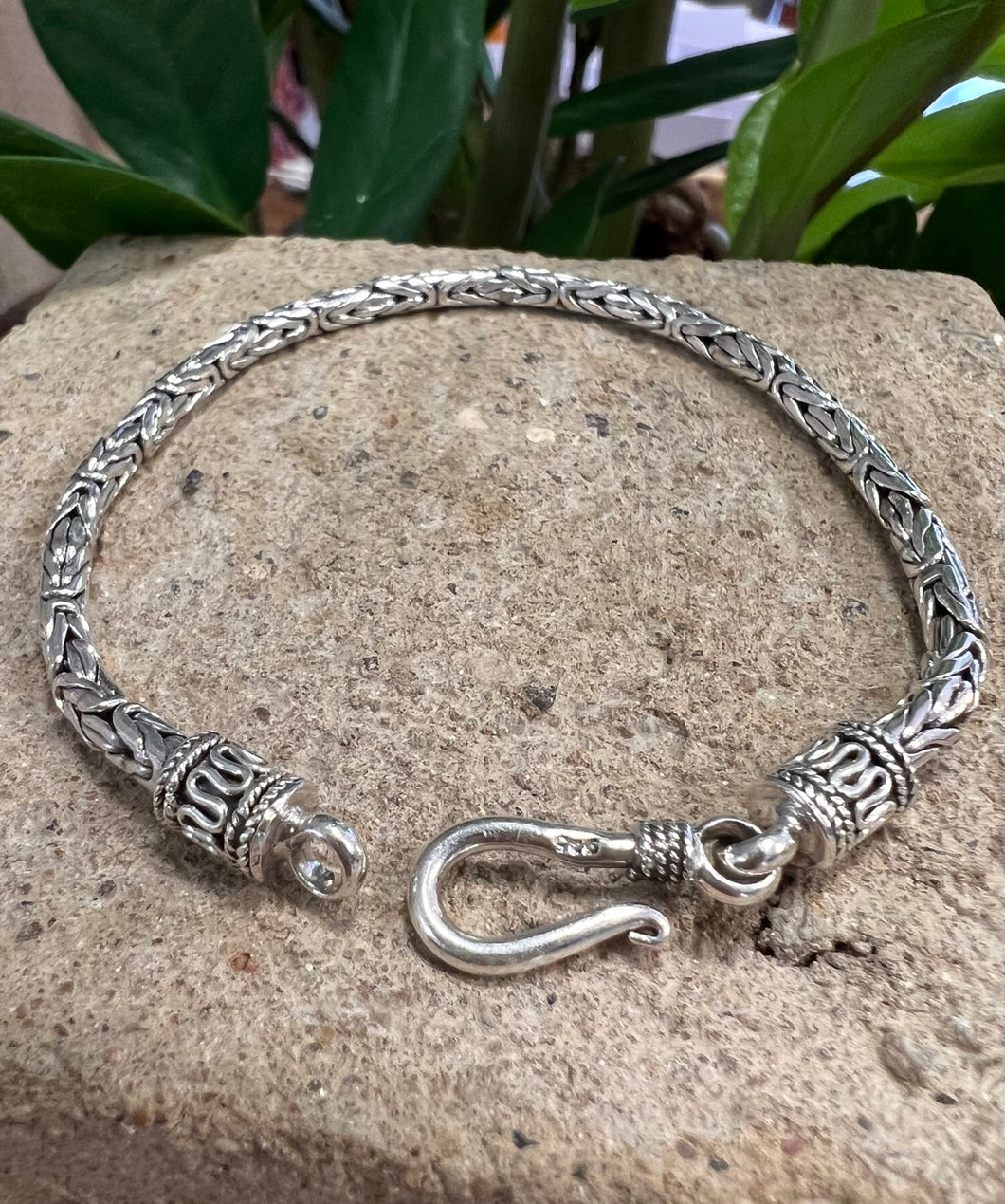 Bali sterling silver chain bracelet