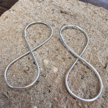 Load image into Gallery viewer, sterling silver figure of eight earrings - length 4 cm