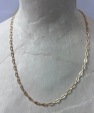 Small Oval Link 24 k Gold Plated Necklace Chain | 20 inch