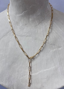 Rectangular Link 24 k Gold Plated Necklace Chain | 20 inch