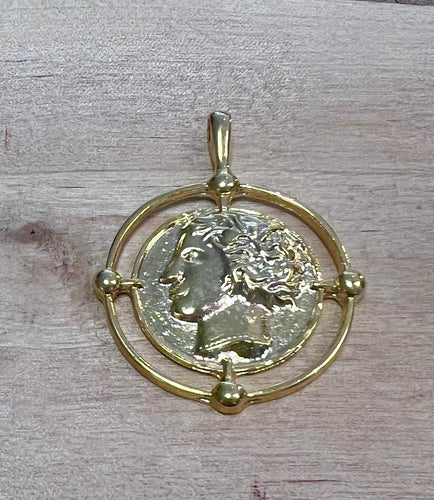 Greek vintage look medallion pendant
