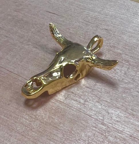 Bulls Skull Pendant | Gold