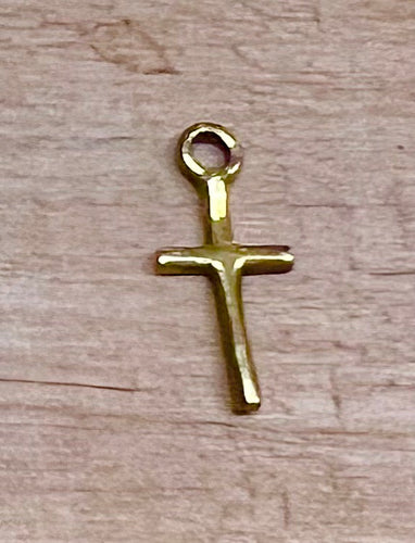 Tiny cross  gold vermeil  