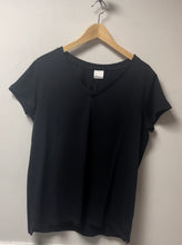Load image into Gallery viewer, Black ladies basic v neck t shirt