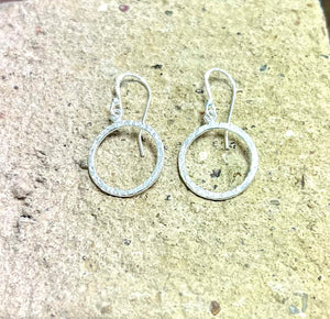 Sterling Silver Circle Drop Earrings
