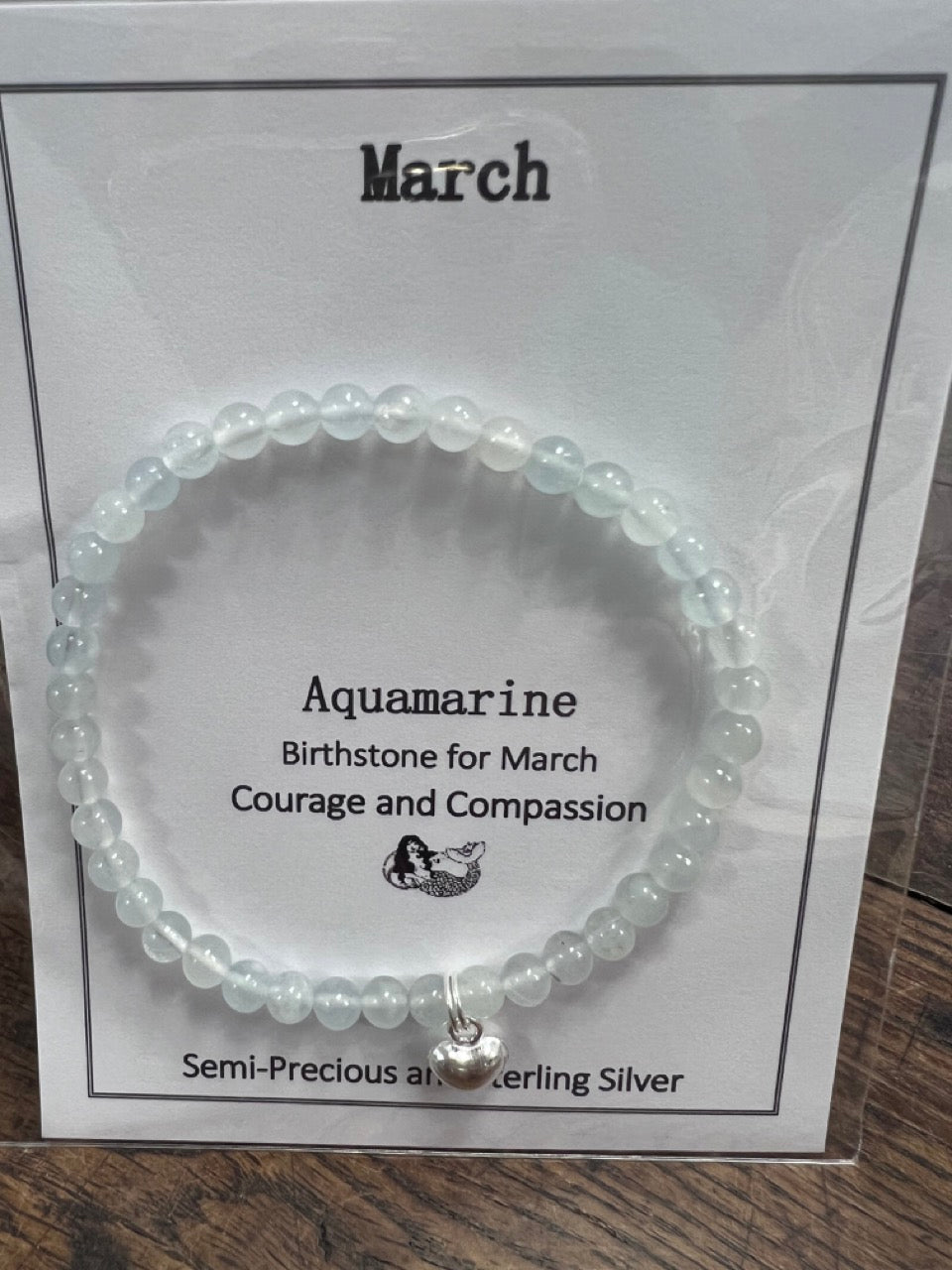 March birthstone bracelet - aquamarine