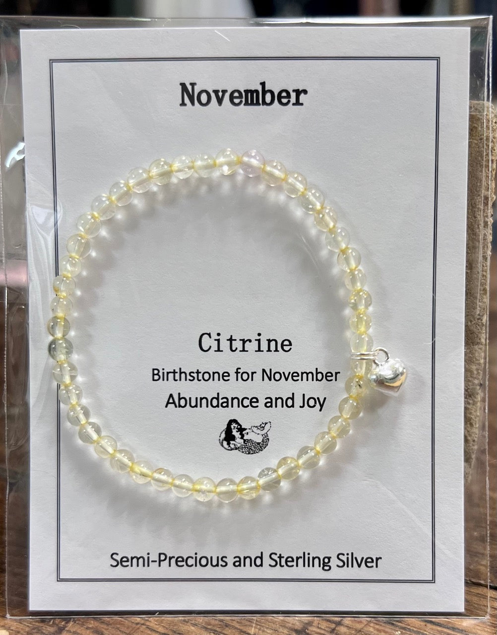 November birthstone bracelet - citrine
