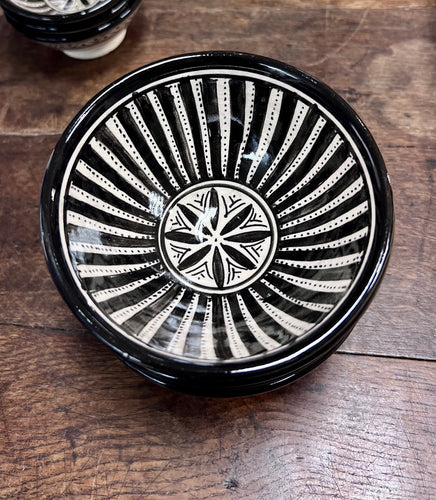 12 cm black and white design bowl made in Morocco