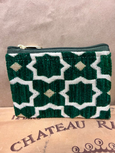 Mini tapestry zip up coin purse