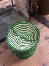 Load image into Gallery viewer, Handmade Moroccan Bowl with wavy lines in green