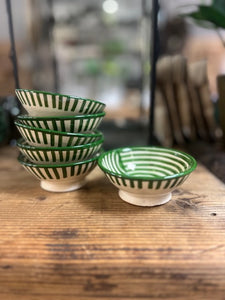 Handmade Wave Bowl | Green | Moroccan Pottery