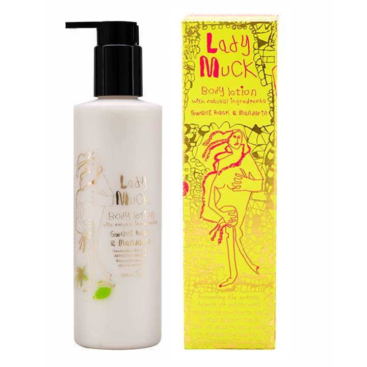  moisturising body lotion naturally scented with sweet basil and mandarin Iin exquisite packaging from Arthouse Unlimited