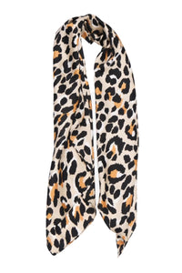 A silky feel small scarf in a leopard print