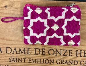 Moroccan star design mini purse in bright pink