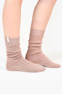 Perfect wide ribbed socks in cotton and bamboo.