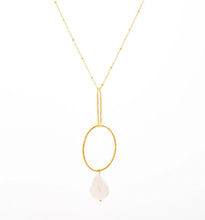 Load image into Gallery viewer, Organic Pendant Freshwater Pearl Necklace | Gold Plated