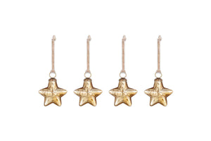 Recycled Glass Large Sardi Star Baubles | Gold