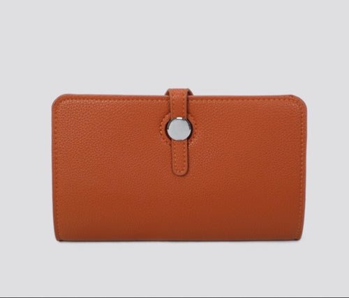Burnt orange fold over wallet purse