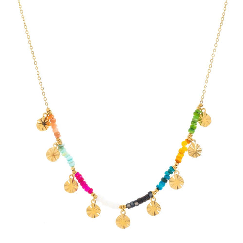 Colourful Sunshine Drop Necklace | Gold Plated