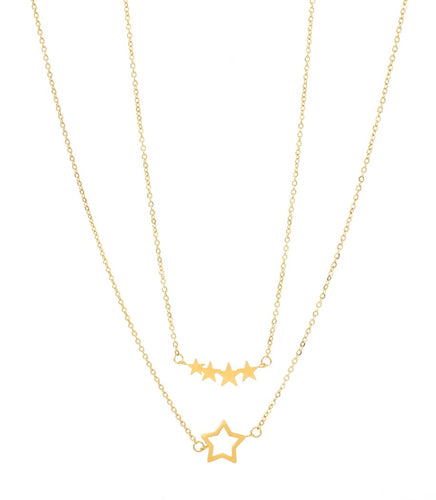 Double Layer Star Necklace | Gold Plated