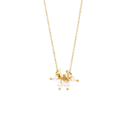 Pearl Cluster Necklace | Gold Plated