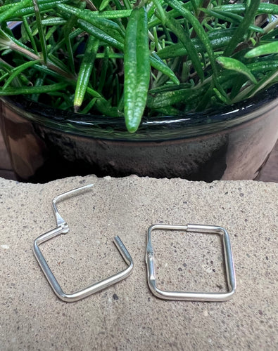 Sterling silver square hoops 