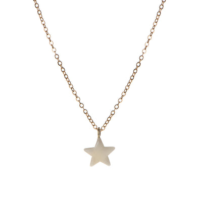 Star pendent necklace - white tagua seed star on gold plated chain