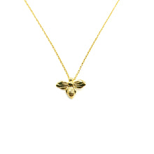 Load image into Gallery viewer, Tiny gold plated bee necklace