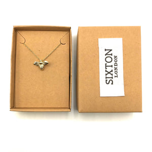 Sixton London bee necklace in a box