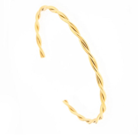 Twisted Cuff Bracelet | Gold Plated