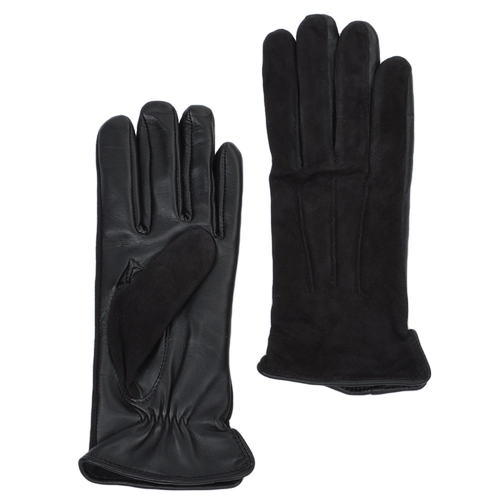 Suede and leather gloves with fleece lining