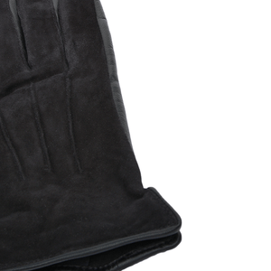 Black Suede and Leather Gloves