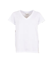 Load image into Gallery viewer, White basic 100% cotton t shirt with v neck