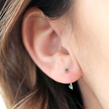 Load image into Gallery viewer, Emerald Swarovski Swing Crystal Earrings | Gold