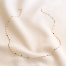 Load image into Gallery viewer, Rainbow Enamel Bead Chain Necklace | Gold