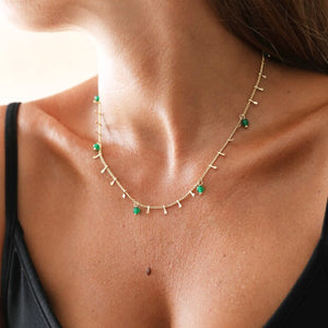 Delicate green semi-precious stone necklace