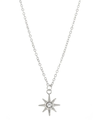 Crystal Star Necklace | Silver