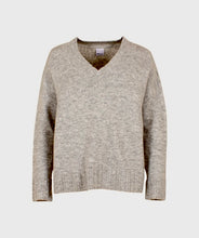 Load image into Gallery viewer, V Neck Jumper With a Chunky Rib | Stone
