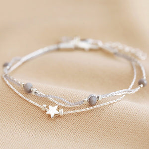 Silver double strand bracelet