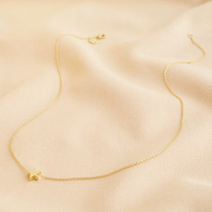Gold Single Star Charm Bead Necklace