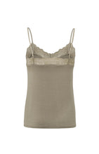 Load image into Gallery viewer, Yaya Strappy Top with Lace Detail | Weathered Teak 01-729005-305
