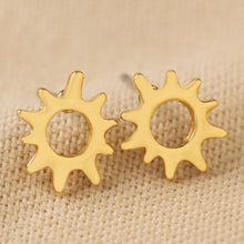 Load image into Gallery viewer, Gold sunbeam stud earrings