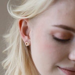 Gold sunbeam stud earrings