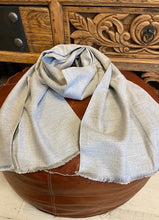 Load image into Gallery viewer, A luxurious and supersoft ladies cashmere scarf, Simple in design, wrap yourself in warmth and style. With subtle fringing to each end. Handmade in Hoi An. Vietnam by talented local craftsmen.