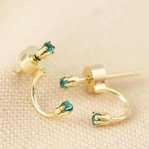 Emerald Swarovski Swing Crystal Earrings | Gold