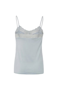 Yaya Strappy Top with Lace Detail | Pearl Blue