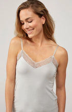 Load image into Gallery viewer, Pale blue lacy camisole top