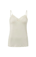 Load image into Gallery viewer, Yaya strappy top in summer sand with lace detail and adjustable straps 01-729005-305
